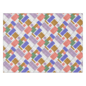 継ぎ目市松模様に無い格子形幾何正方形が並んだ テーブルクロス (正面(横))