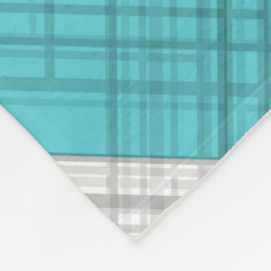 継ぎ目市松模様に無い格子形幾何正方形が並んだ フリースブランケット (角)