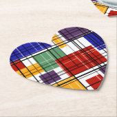 継ぎ目市松模様に無い格子形幾何正方形が並んだ ペーパーコースター (アングル)