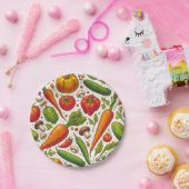 継ぎ目無し野菜パターン ペーパープレート (パーティー)