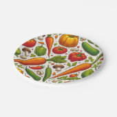 継ぎ目無し野菜パターン ペーパープレート (アングル)