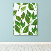 継ぎ目無し(緑茶葉) キャンバスプリント (インサイチュ (ウッドフロア))