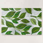 継ぎ目無し(緑茶葉) ジグソーパズル (横)