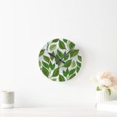 継ぎ目無し(緑茶葉) ラウンド壁時計 (ホーム)