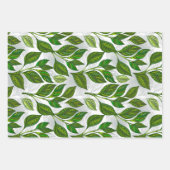 継ぎ目無し(緑茶葉) ラッピングペーパーシート (正面2)