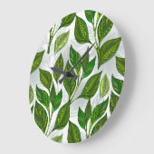 継ぎ目無し(緑茶葉) ラージ壁時計 (傾斜)