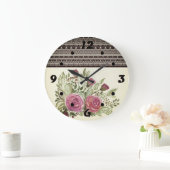 継ぎ素朴目 ラージ壁時計 (ホーム)