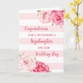 継娘の結婚式のお祝い カード (黄色い花)