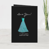 継娘-後輩の新婦付添人のターコイズの服 招待状 (裏面)