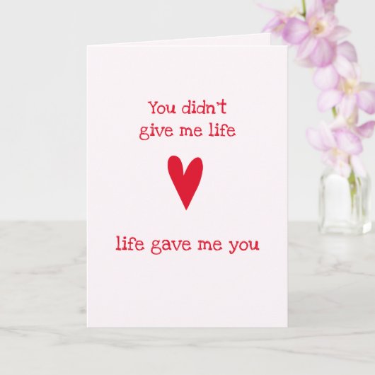 継母にありがとう | 赤いハート カード (蘭)