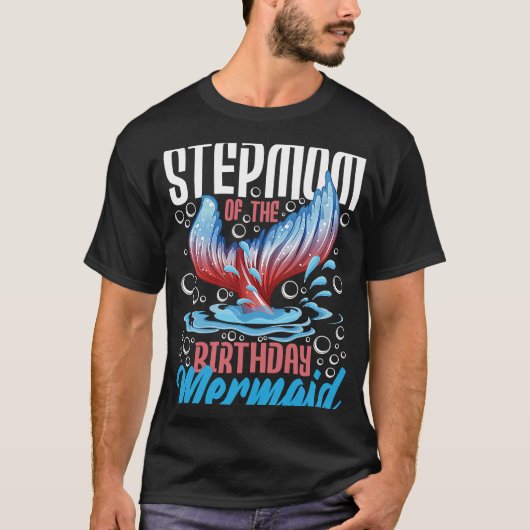 継母の誕生日人魚ボーナスマスタプダウ Tシャツ (正面)