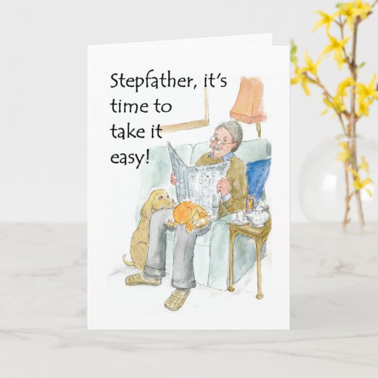 継父の退職届書 カード (黄色い花)