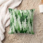 継目無し水彩緑松 クッション (ブランケット)