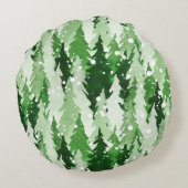継目無し水彩緑松  ラウンドクッション (裏面)