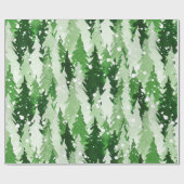 継目無し水彩緑松  ラッピングペーパー (フラット)