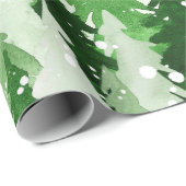 継目無し水彩緑松  ラッピングペーパー (ロールコーナー)