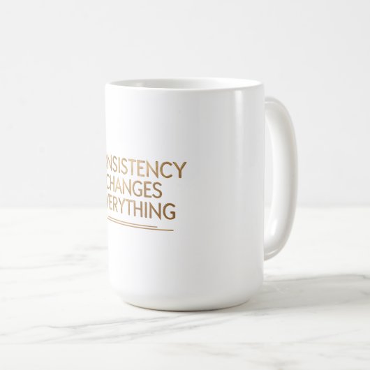 継続は力なり - 再起のモチベーション コーヒーマグカップ (正面右)