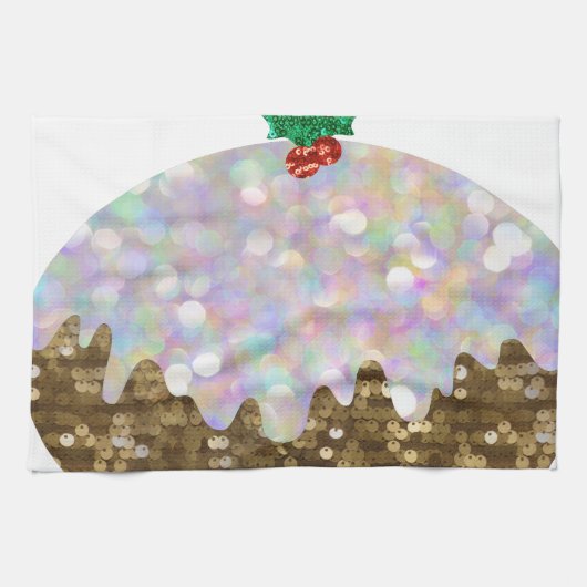 続きのクリスマスのプディング キッチンタオル (横)