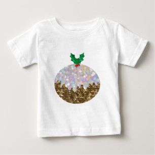 続きのクリスマスのプディング ベビーTシャツ