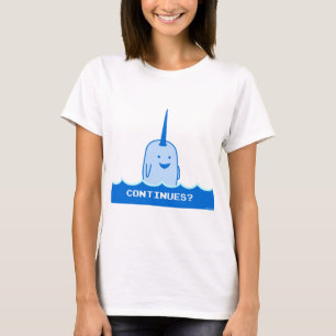 続きますか。 幸せなNarwhal Tシャツ