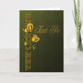 続きを結婚している金バラは感謝していしています サンキューカード (正面)