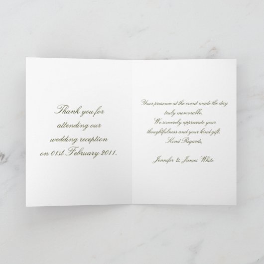 続きを結婚している金バラは感謝していしています サンキューカード (内部)