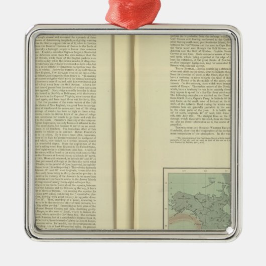 続く大西洋の物理的な図表 メタルオーナメント (正面)