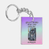 続く愛：ペット記念1写真ニックネーム キーホルダー (正面左)