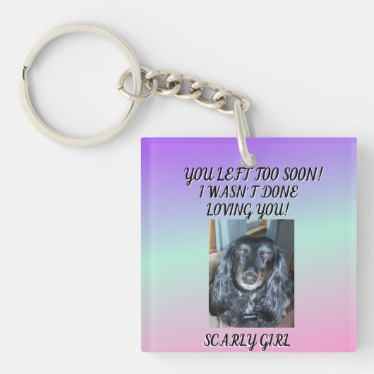 続く愛：ペット記念1写真ニックネーム キーホルダー (正面)