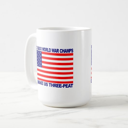 続けて世界大戦のチャンピオンは- WWのチャンピオンを連動させます コーヒーマグカップ (正面左)