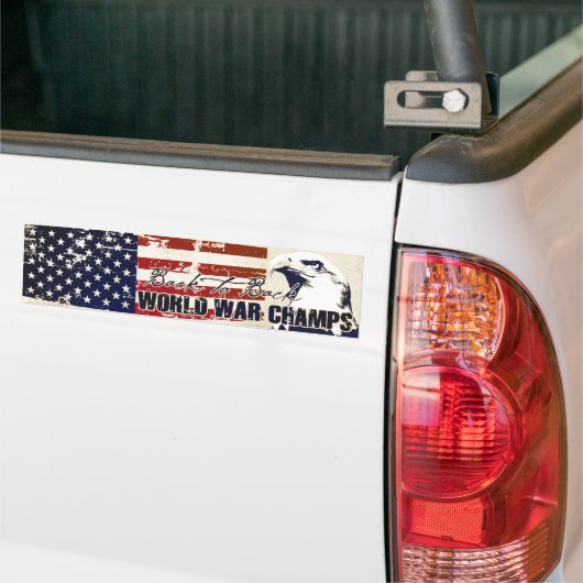 続けて世界大戦は動揺してむしゃむしゃ食べます バンパーステッカー (トラック上)