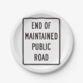 維持道路標識の終わり ペーパープレート (正面)