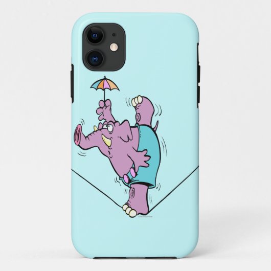 綱渡りおもしろいの上のサーカス象 Case-Mate iPhoneケース (裏面)