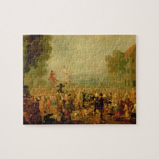 綱渡りで行っている俳優の一団 ジグソーパズル (横)