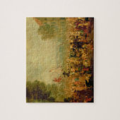 綱渡りで行っている俳優の一団 ジグソーパズル (縦)