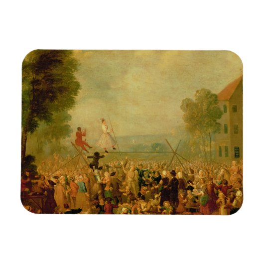 綱渡りを繰り広げる役者の一座 マグネット (横)