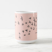 「網が私を巻き込まない」 +鳥(オレンジ淡い色の色の黒) コーヒーマグカップ (中央)