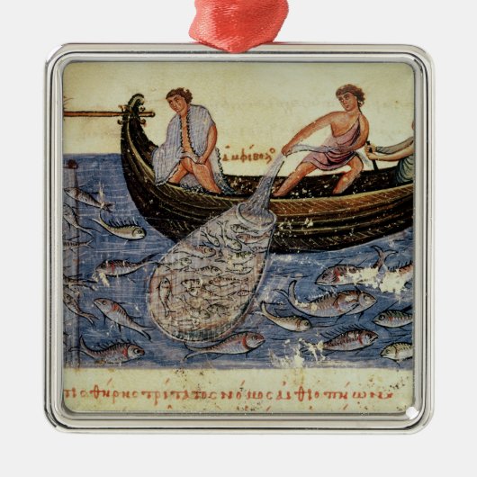 網との採取 メタルオーナメント (正面)