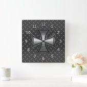 網のマルチーズ スクエア壁時計 (ホーム)