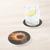 網の中でバスケットボールを燃やす コースター (側面)