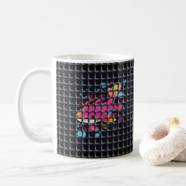 網の奥の魚イラスト コーヒーマグカップ