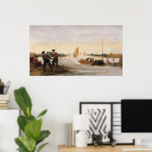 網を引く漁師たち ポスター (ホームオフィス)