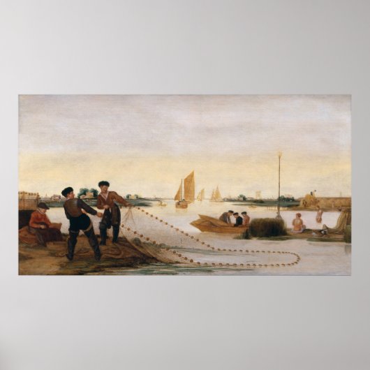 網を引く漁師たち ポスター (正面)