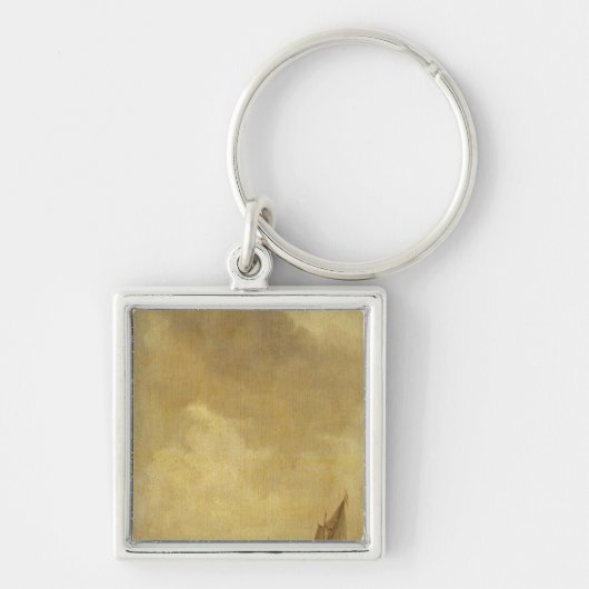 網を置いていて漁師が川場面、1638年 キーホルダー (正面)