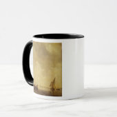 網を置いていて漁師が川場面、1638年 マグカップ (正面左)