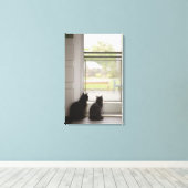 網戸を見ている猫 キャンバスプリント (インサイチュ (ウッドフロア))