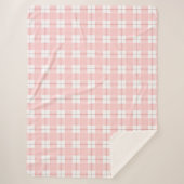 網掛けピンクプレイド シェルパブランケット (正面)