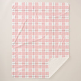 網掛けピンクプレイド シェルパブランケット