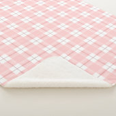 網掛けピンクプレイド シェルパブランケット (3/4)