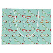 網点を持つカテイグラスパターンティール（緑がかった色） ラージペーパーバッグ (裏面)